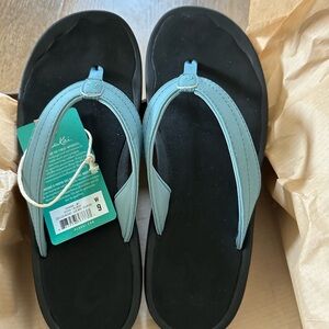 Olukai Black and Blue Sandals